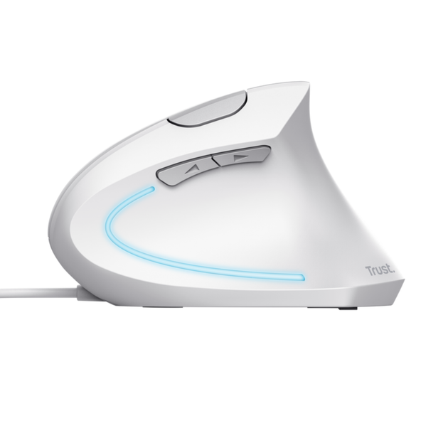 Мышь компьютерная Trust Verto Ergo Mouse 25133 1600dpi проводная/вертикальная White - Фото 2 Мышь компьютерная Trust Verto Ergo Mouse 25133 1600dpi проводная/вертикальная White - изображение 2