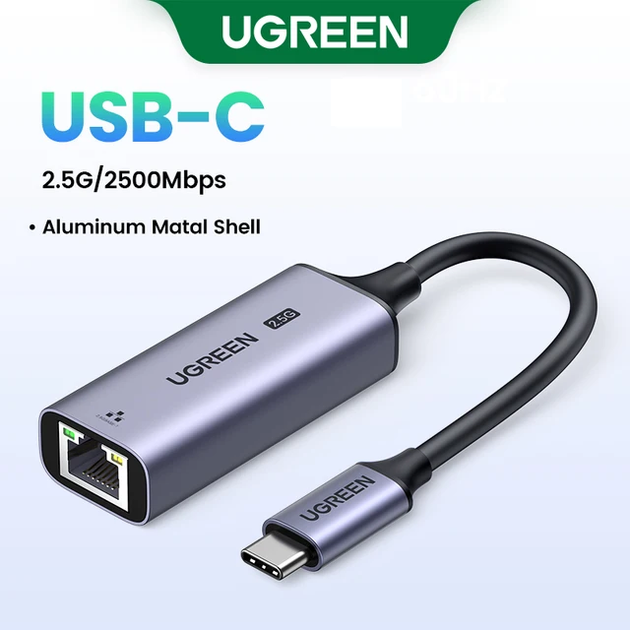 Ethernet Adapter 2.5G UGREEN CM648 перехідник USB Type-C to RJ45 2500Mbps Мережева карта для MacBook Pro, iPad Pro, iPhone 15, 16 Galaxy S23, XPS 13 15 Grey (25052) - зображення 7
