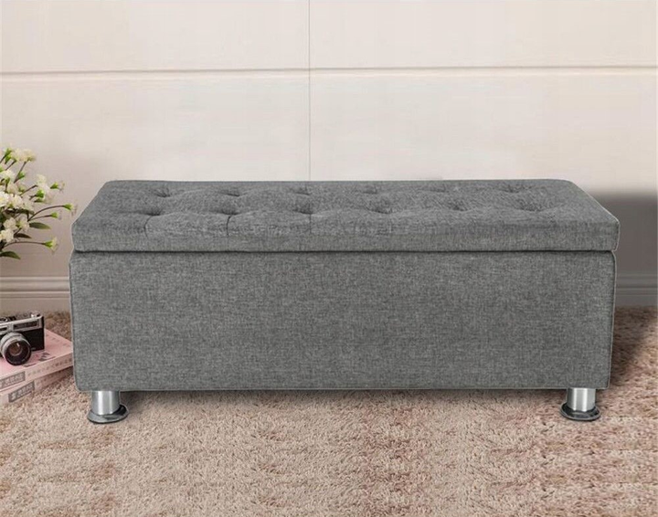 М'який пуф OTE 102 x 46 x 42 см Сірий (OTE-PUF-SZAR) - зображення 4