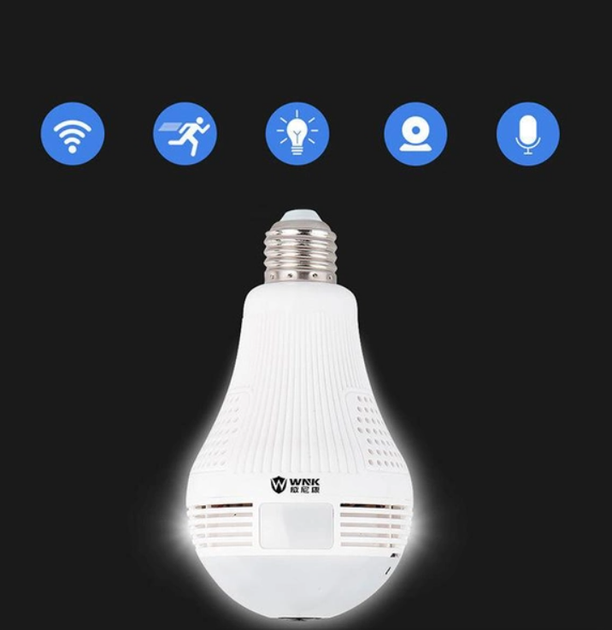 Камера видеонаблюдения панорамная потолочная Лампочка IP WiFi CAMERA SMART CAD-B13 с удаленным доступом - изображение 3