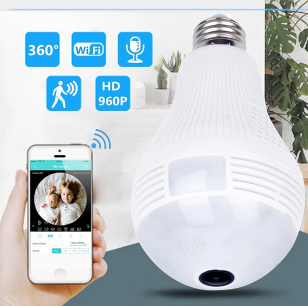 Камера видеонаблюдения панорамная потолочная Лампочка IP WiFi CAMERA SMART CAD-B13 с удаленным доступом - изображение 5