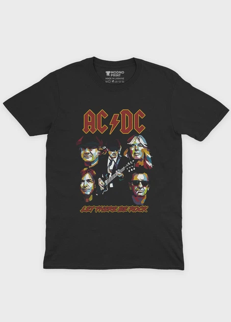 Чоловіча футболка MODNO з рок принтом "AC/DC" L Чорний (TS001-5-BL-004-2-334-M) - Фото 1 Чоловіча футболка MODNO з рок принтом "AC/DC" L Чорний (TS001-5-BL-004-2-334-M) - изображение 1