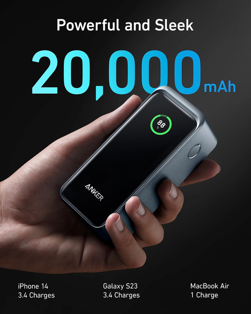 Внешний аккумулятор Anker Prime 20000mAh PowerBank 200W, Black