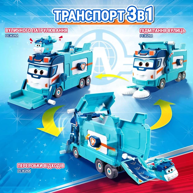 Ігровий набір Super Wings Вантажівка Марка для сміття та прибирання (EU770854) - зображення 7