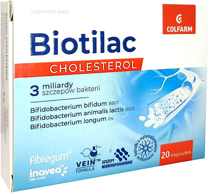 Дієтична добавка Colfarm Biotilac Cholesterol 20 капсул (5901130359059) - зображення 1