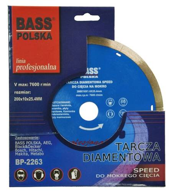 Tarcza diamentowa Bass Polska do cięcia na mokro 200 mm 2263 (5902067604472) - obraz 2