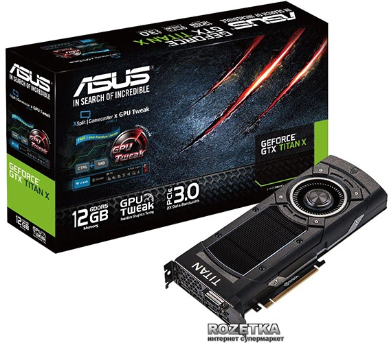 Видеокарта Asus PCI-Ex GeForce GTX TITAN X 12288MB GDDR5 (384bit) (1000/7010) (DVI, HDMI, 3 x DisplayPort) (GTXTITANX-12GD5) - изображение 4