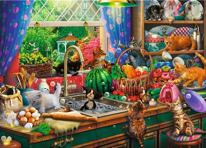 Puzzle Trefl Premium Plus Quality Tea Time Kociaki rozrabiaki 1000 elementów (5900511108392) - obraz 3