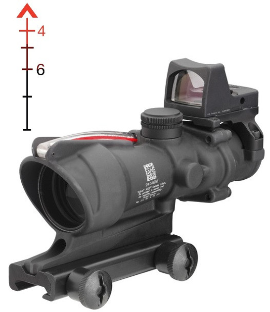 Приціл оптичский TRIJICON ACOG 4X32 BAC + коліматор TRIJICON RMR 3.25 МОА - зображення 1