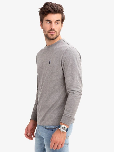Лонгслив мужской U.S. Polo Assn 114008-0400A(CAMPUS HEATHER GRAY) XL Серый (786660329063) - изображение 3