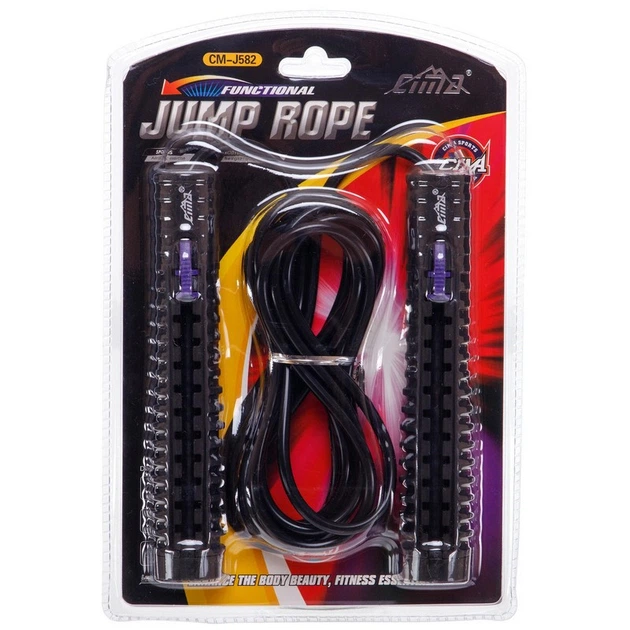 Скакалка CM-582 CIMA скоростная с подшипником и PVC тросом I-3м d-5мм черная - Фото 2 Скакалка CM-582 CIMA скоростная с подшипником и PVC тросом I-3м d-5мм черная - изображение 2