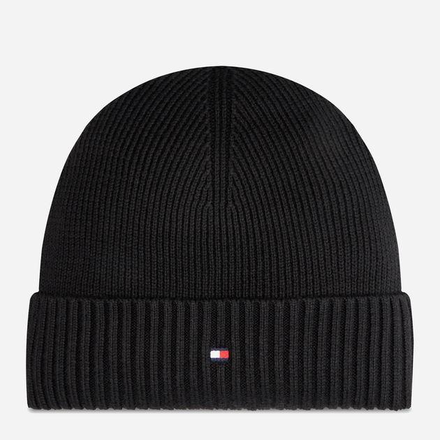 Czapka beany męska Tommy Hilfiger AM0AM12796 One Size Czarna (8720637863459) - obraz 1