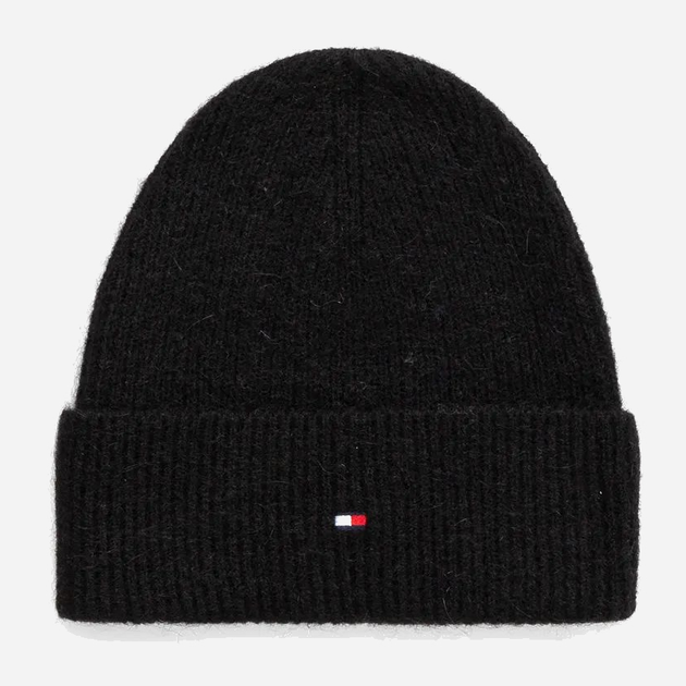 Czapka beany damska Tommy Hilfiger AW0AW16633 One Size Czarna (8720637865194) - obraz 1