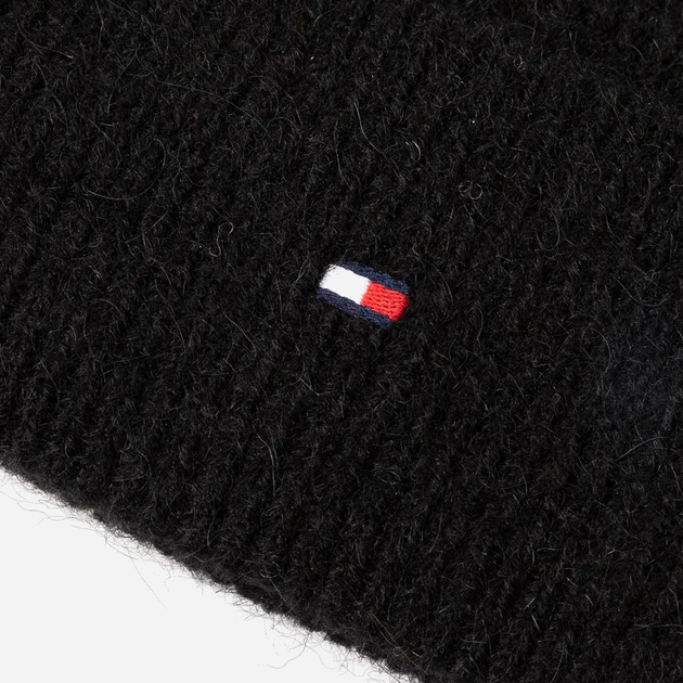 Czapka beany damska Tommy Hilfiger AW0AW16633 One Size Czarna (8720637865194) - obraz 2