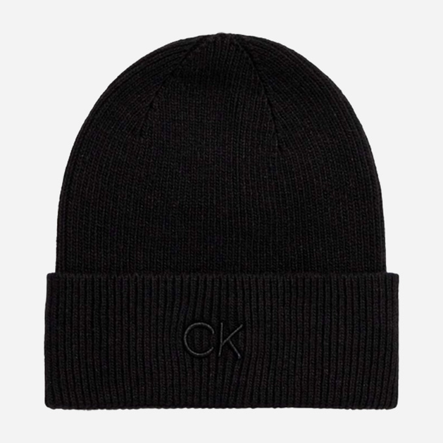 Czapka beany damska Calvin Klein K60K612590 One Size Czarna (8720639560684) - obraz 1