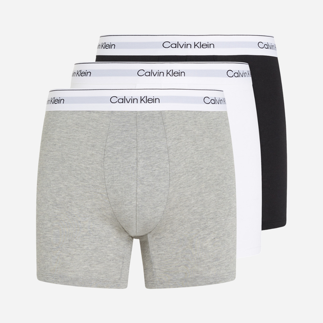 Zestaw majtek boxer męski Calvin Klein 000NB3964A 2XL 3 szt Szary/Biały/Czarny (8720639723386) - obraz 1