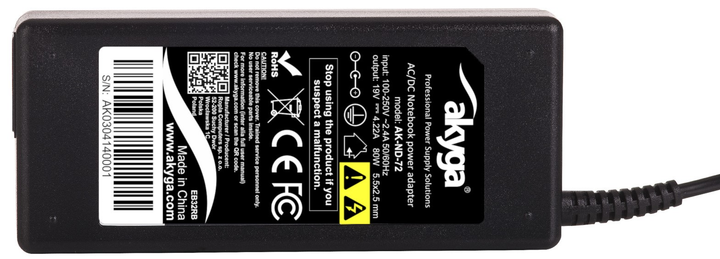 Zasilacz Akyga do laptopa Zebra 19V 4.22A 80W (5.5x2.5) (AK-ND-72) - obraz 4