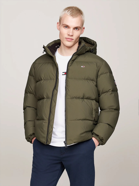 Пуховик зимовий короткий чоловічий Tommy Hilfiger DM0DM19786-M12 S Зелений (8720637264621) - зображення 1