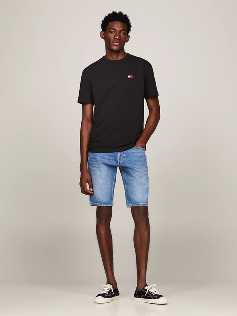 Футболка бавовняна довга чоловіча Tommy Hilfiger DM0DM17995-BDS XL Чорна (8720645995791) - зображення 3