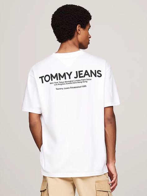 Koszulka męska bawełniana Tommy Hilfiger DM0DM19691-YBR M Biała (8720637267035) - obraz 2