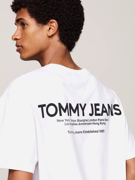 Футболка бавовняна довга чоловіча Tommy Hilfiger DM0DM19691-YBR XL Біла (8720637267226) - зображення 4