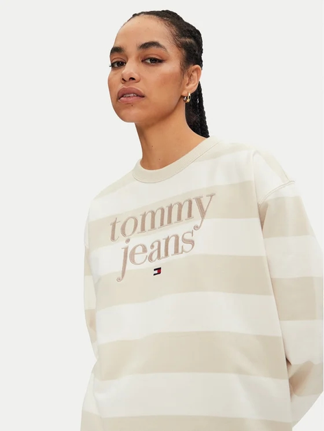 Bluza damska bez kaptura Tommy Hilfiger DW0DW19041-ACG S Beżowa (8720637222416) - obraz 4