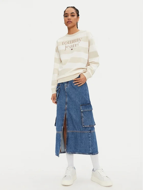 Bluza damska bez kaptura Tommy Hilfiger DW0DW19041-ACG L Beżowa (8720637222850) - obraz 3