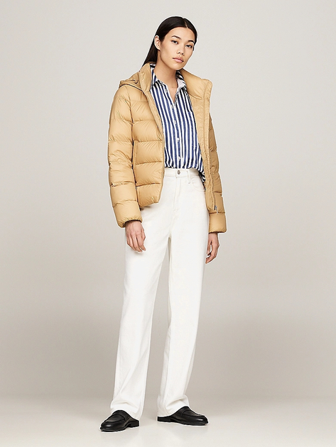 Пуховик зимовий короткий жіночий Tommy Hilfiger WW0WW43581-RBL XS Бежевий (8720637720110) - зображення 3