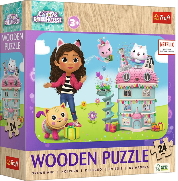 Puzzle drewniane Trefl Koci Domek Gabi Wesoła Gabby i przyjaciele 24 elementy (5900511202687) - obraz 1