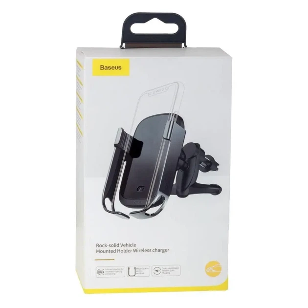 Автотримач Baseus Wireless Charger бездротова зарядка WXHW01 Колір Чорний, 01 - зображення 3