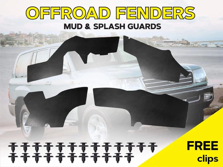 Комплект увеличенных пыльников XRoad брызговиков двигателя Toyota Land Cruiser 105 1997-2008 53739-60030 53738-60040 - изображение 2