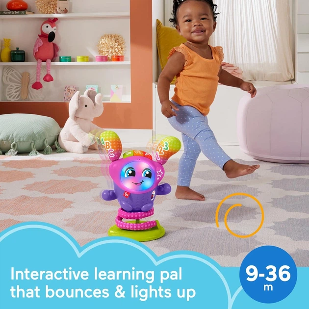 Інтерактивна музично-навчальна іграшка Діджей в танці Fisher Price Baby and Toddler Learning Toy DJ Bouncin' star англ. - зображення 2