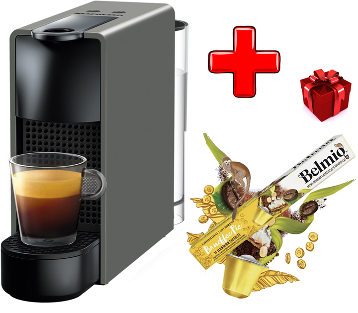 Капсульная Кофеварка Nespresso Essenza Mini C30 Intense Grey + подарок ...