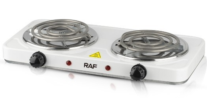 Электрическая спиральная плита RAF 8020B 2000W плита на две конфорки ...