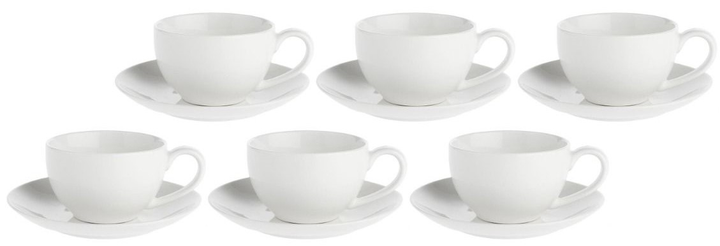 Zestaw filiżanek do kawy La Porcellana Bianca Essenziale ze spodkiem porcelana 100 ml x 6 szt (8027549102370) - obraz 1