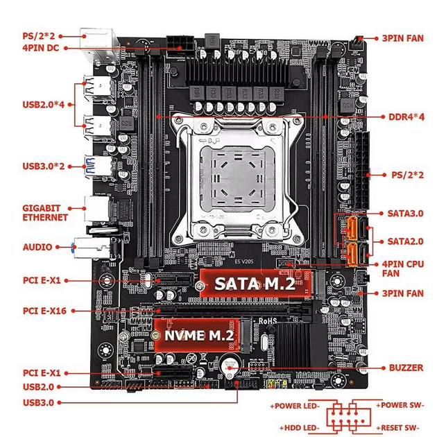 Комплект X99-V205 / Xeon E5-2660v4 / 16GB RAM / Кулер, LGA2011-3 - изображение 3