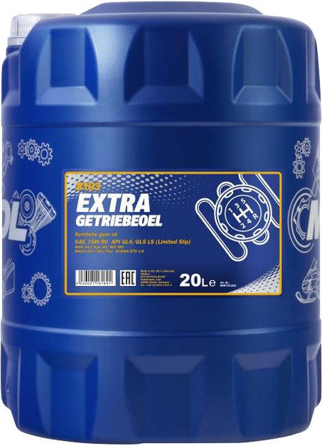 Трансмиссионное масло Mannol Extra Getriebeoel 75W-90 20 л (MN8103-20) - изображение 1