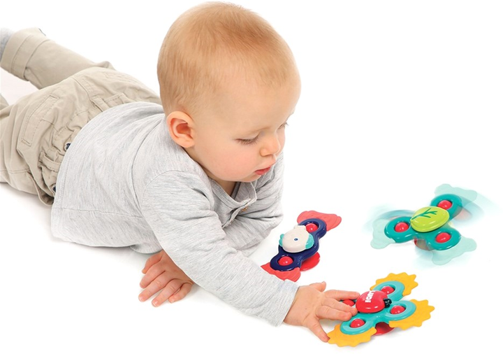 Zestaw zabawek zręcznościowych Ludi Baby Spinners 3 spinneryz przyssawkami(3550833300954) - obraz 3