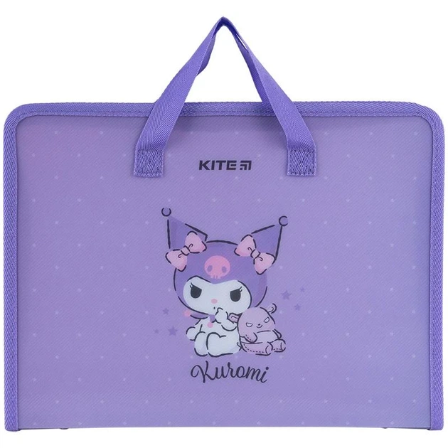 Папка-портфель на блискавці Kite Kuromi HK24-202, 1 відділення, A4 - Фото 2 Папка-портфель на блискавці Kite Kuromi HK24-202, 1 відділення, A4 - зображення 2