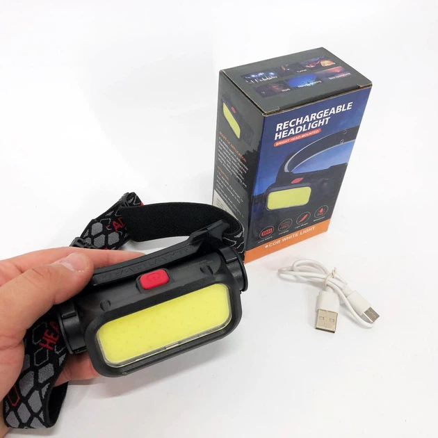 Ліхтар налобний BL-008+COB (white+red), червоне світло, водозахист, вбудований акумулятор - зображення 12