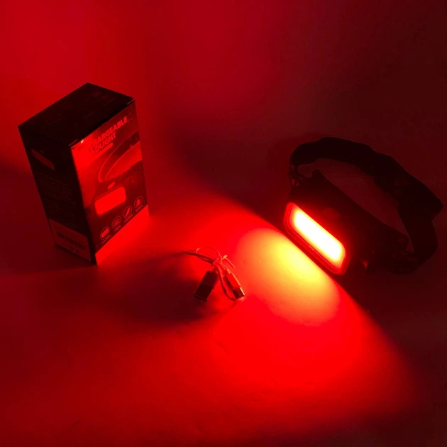 Ліхтар налобний BL-008+COB (white+red), червоне світло, водозахист, вбудований акумулятор - зображення 14