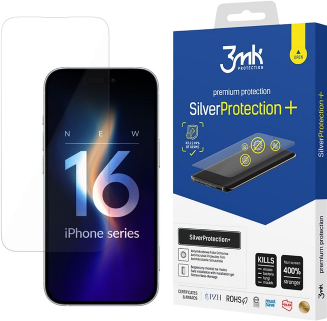 Захисна плівка 3MK SilverProtection+ для Apple iPhone 16 (5903108589208) - зображення 2