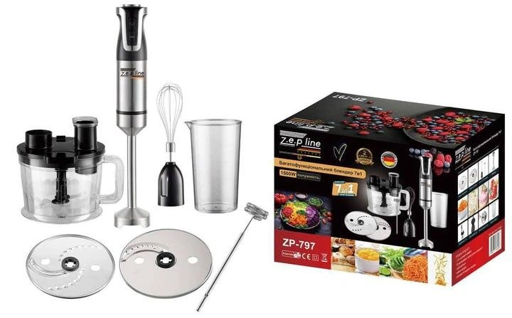Блендер погружной 7в1 Zepline ZP-797 миксер измельчитель блендер