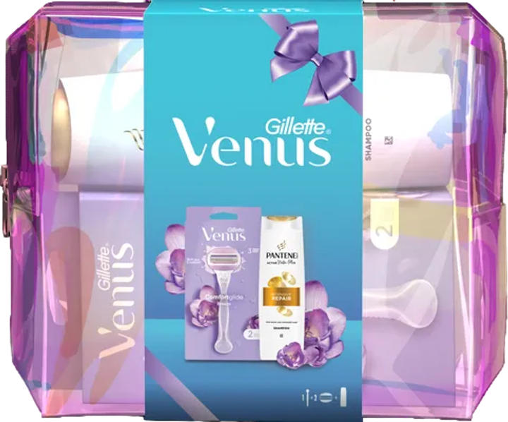 Набір Gillette Venus Бритва ComfortGlide + Шампунь Pantene Repair and Protect 250 мл (8700216617581) - зображення 1