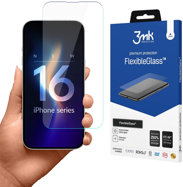 Захисне скло 3MK FlexibleGlass для Apple iPhone 16 Pro (5903108586405) - зображення 1