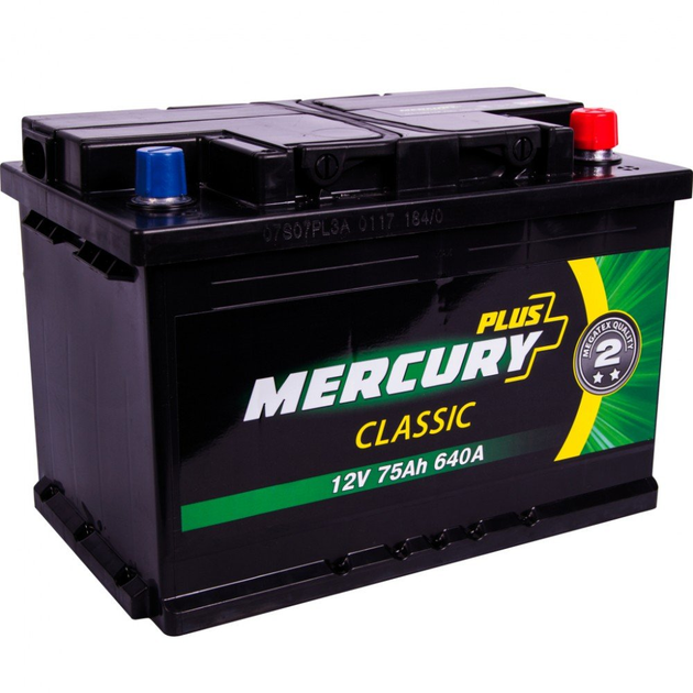 Аккумулятор автомобильный MERCURY battery CLASSIC Plus 75Ah (P47296)[73469] - изображение 1