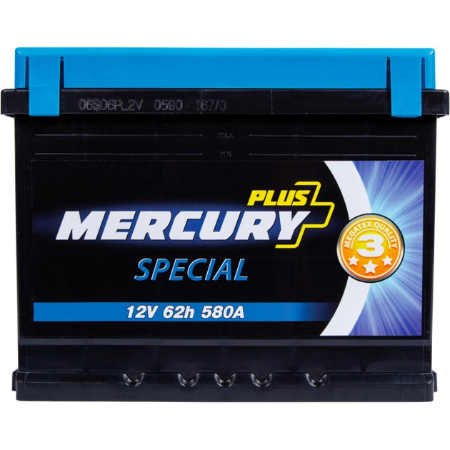Аккумулятор автомобильный MERCURY battery SPECIAL Plus 62Ah (P47298)[89513] - изображение 2