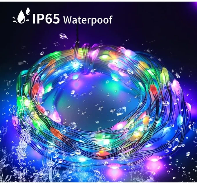 Светодиодная уличная LED гирлянда 20м Smart Bluetooth APP USB RGB Color 20M / 200LEDs - изображение 9