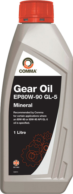 Трансмиссионное масло Comma Gear Oil EP80W-90 GL5 1 л (EP80901L) – фото ...