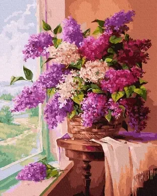 Картина по номерам на дереве 40х50 см DIY Сирень (RAD5032) - Фото 1 Картина по номерам на дереве 40х50 см DIY Сирень (RAD5032) - изображение 1